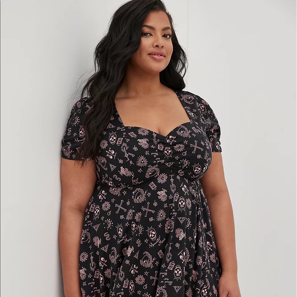 Torrid “ tattoo” fit and flare dress